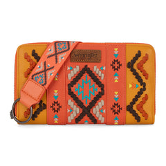 WG2214-W006  Wrangler Southwestern Embroidered Wallet  - ORANGE