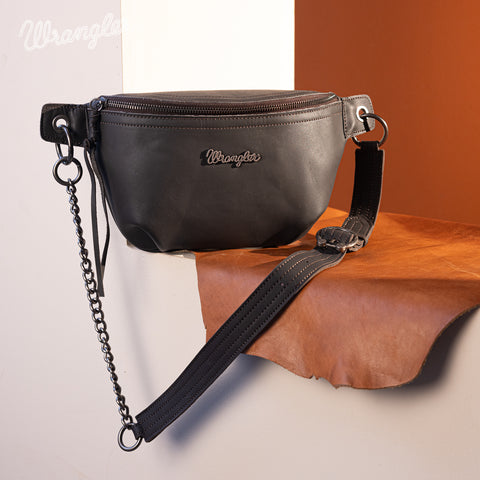 WG30-194 Wrangler Genuine Leather Belt Bag - Coffee