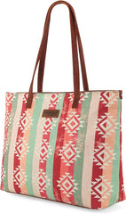 WG53-8112 Wrangler Aztec Pattern Dual Sided Print Canvas Tote Bag - Pink