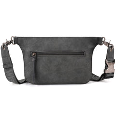 WG73-8194  Wrangler Fringe  Fanny Pack Belt Bag Sling Bag - Grey