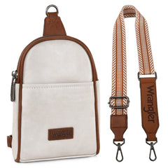 WG87-324 Wrangler Sling Bag/Crossbody/Chest Bag  - Beige-Brown