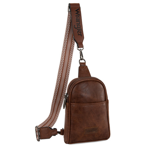 WG87-324 Wrangler Sling Bag/Crossbody/Chest Bag  - Dark Brown