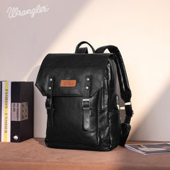 WG98-043  Wrangler Belt Buckle Laptop Backpack - Black