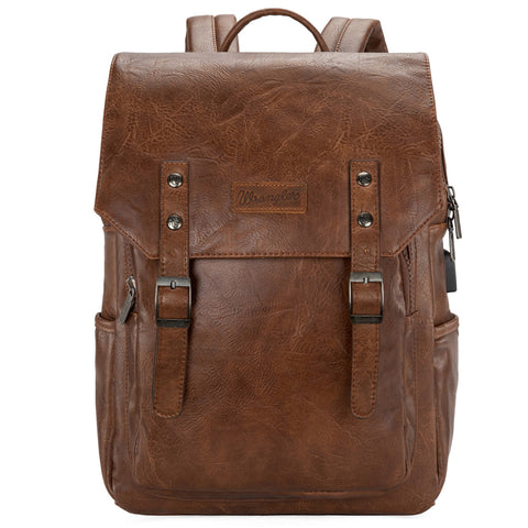 WG98-043  Wrangler Belt Buckle Laptop Backpack - Dark Brown