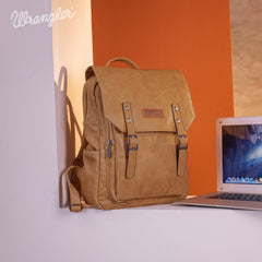 WG98-043  Wrangler Belt Buckle Laptop Backpack - Light Brown