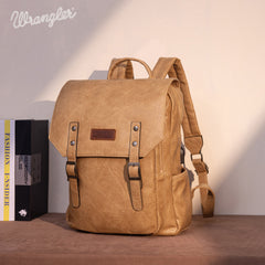 WG98-043  Wrangler Belt Buckle Laptop Backpack - Light Brown