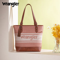 WG171G-2002  Wrangler Logo  Waxed Canvas Tote