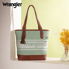 WG171G-2002  Wrangler Logo  Waxed Canvas Tote