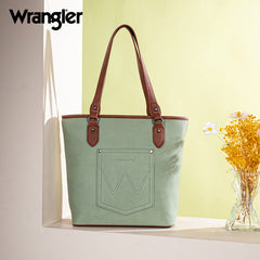 WG171G-2002  Wrangler Logo  Waxed Canvas Tote