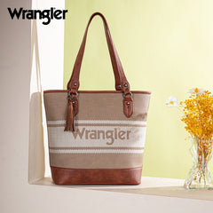 WG171G-2002  Wrangler Logo  Waxed Canvas Tote