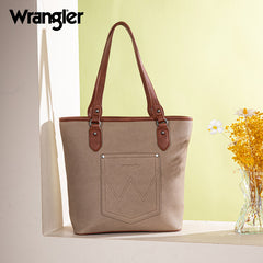 WG171G-2002  Wrangler Logo  Waxed Canvas Tote