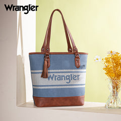 WG171G-2002  Wrangler Logo  Waxed Canvas Tote