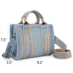 WG181-8120S  Wrangler Sherpa  Small Canvas Tote/Crossbody - Jean