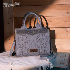 WG145G-9250  Wrangler  Embroidered  Tote/Crossbody - Jean