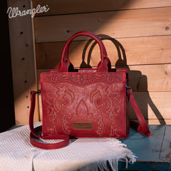 WG145G-9250  Wrangler  Embroidered  Tote/Crossbody - Red (Online Exclusive)