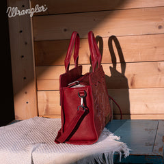 WG145G-9250  Wrangler  Embroidered  Tote/Crossbody - Red (Online Exclusive)