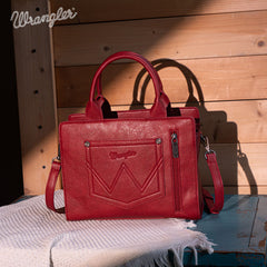 WG145G-9250  Wrangler  Embroidered  Tote/Crossbody - Red (Online Exclusive)