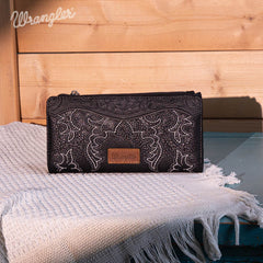 WG145-212 Wrangler Embroidered Bi-Fold Wallet - Black (Online Exclusive)