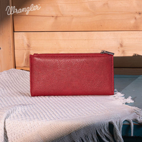 WG145-212 Wrangler Embroidered Bi-Fold Wallet - Red (Online Exclusive)