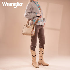 WG203-8250  Wrangler Aztec Print Tote/Crossbody - Tan