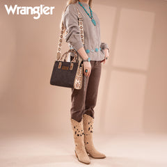 WG203-8250  Wrangler Aztec Print Tote/Crossbody - Coffee