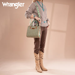 WG203-8250  Wrangler Aztec Print Tote/Crossbody - Green