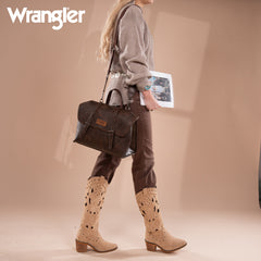 WG190-8319  Wrangler Top Handle Carry Satchel/Laptop Bag/Backpack/Crossbody -Coffee