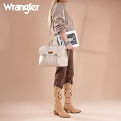 WG190-8319  Wrangler Top Handle Carry Satchel/Laptop Bag/Backpack/Crossbody - Beige