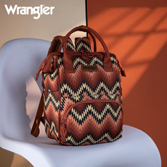 WG2211-9110  Wrangler Aztec Printed Callie Backpack - Brown