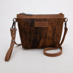 WG169-1812  Wrangler Genuine Hair-On Cowhide Crossbody - Brown