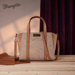 WG162-8012  Wrangler "W" Stitch Two Tone Tote/Crossbody