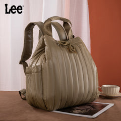 LEE49-002  LEE Quilted Puffer Drawstring Backpack