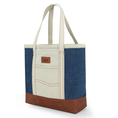 LEE29-229    LEE Large Denim Patchwork Canvas Tote Bag