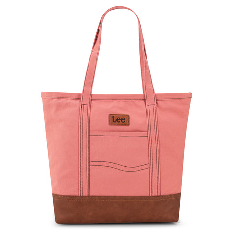 LEE29-229    LEE Large Denim Patchwork Canvas Tote Bag