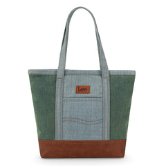 LEE29-229    LEE Large Denim Patchwork Canvas Tote Bag