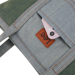 LEE29-229    LEE Large Denim Patchwork Canvas Tote Bag