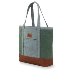 LEE29-229    LEE Large Denim Patchwork Canvas Tote Bag