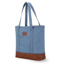 LEE29-229    LEE Large Denim Patchwork Canvas Tote Bag