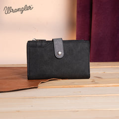 WG162-W033  Wrangler "W" Stitch  Card Holder Bi-Fold Wallet