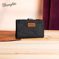 WG162-W033  Wrangler "W" Stitch  Card Holder Bi-Fold Wallet