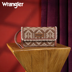 WG2212-W012  Wrangler Southwestern Print  Wallet/Shoulder Bag - Brown