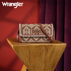 WG2212-W012  Wrangler Southwestern Print  Wallet/Shoulder Bag - Brown