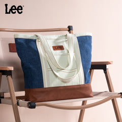 LEE29-229    LEE Large Denim Patchwork Canvas Tote Bag