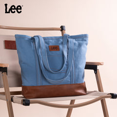 LEE29-229    LEE Large Denim Patchwork Canvas Tote Bag