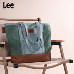 LEE29-229    LEE Large Denim Patchwork Canvas Tote Bag