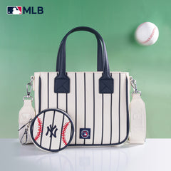 MLB-NY103  MLB  New York Yankees Team Tote/Crossbody with Baseball Coin Pouch