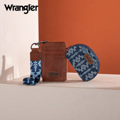 WG2212-W0051  Wrangler Southwestern Art Print Dual Pouch Wristlet -Jean