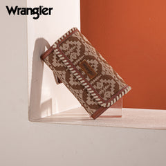 WG2212-W012  Wrangler Southwestern Print  Wallet/Shoulder Bag - Brown