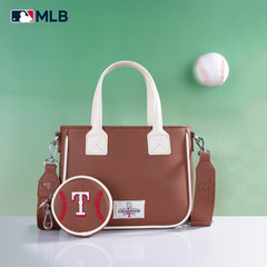 MLB-TX103  MLB Texas Rangers Team Tote/Crossbody with Baseball Coin Pouch