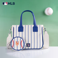 MLB-MT103 MLB New York Mets Team Tote/Crossbody with Baseball Coin Pouch